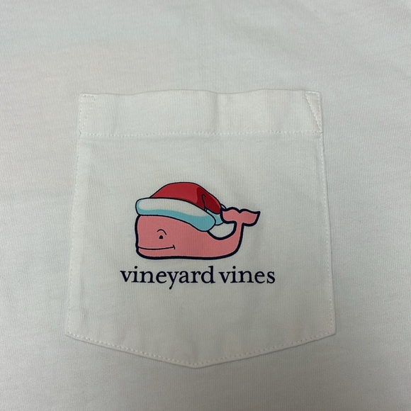 Vineyard Vines Christmas Graphic Logo Men’s Long Sleeve T-Shirt - White - XL - Picture 12 of 14